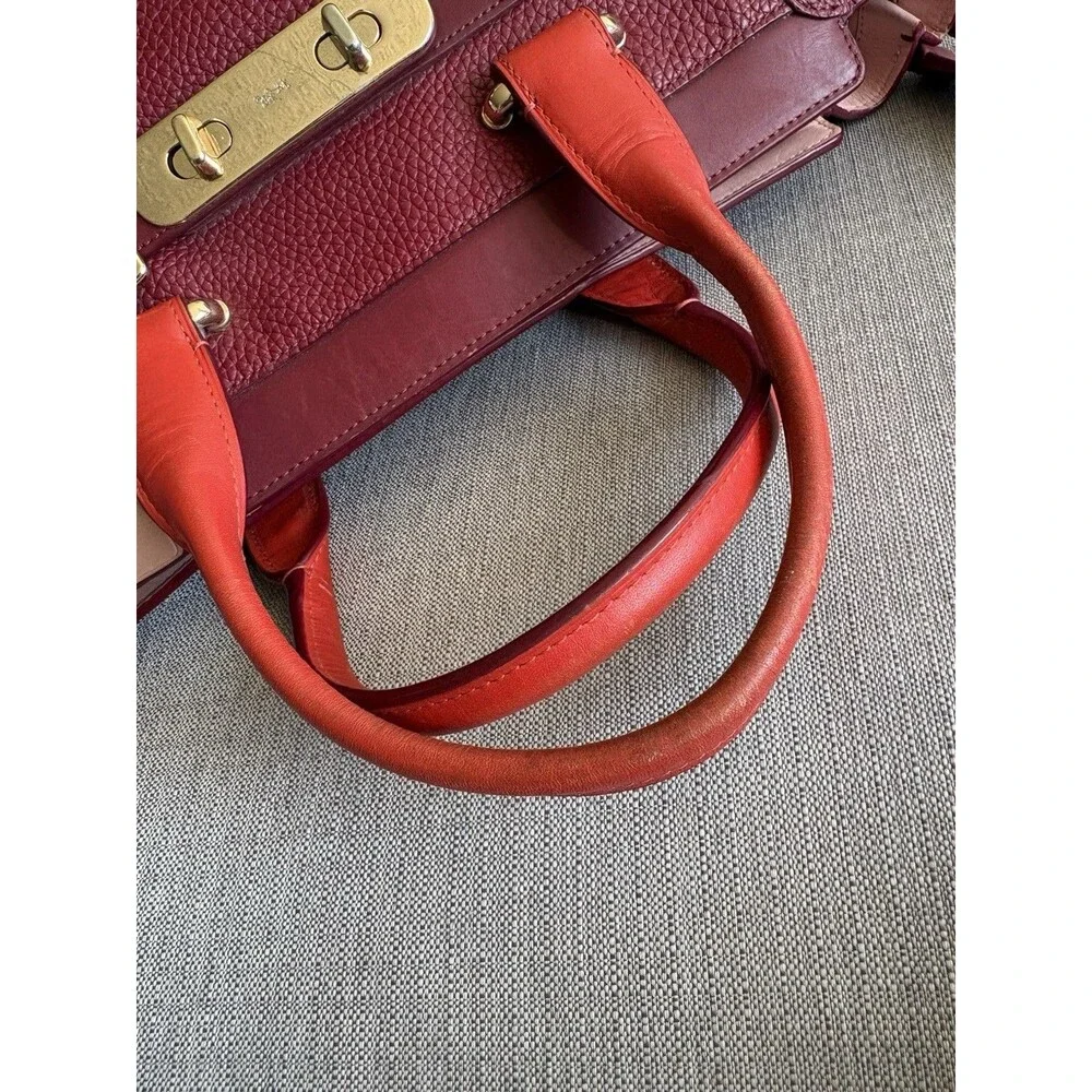 Coach Swagger 32 Carryall Two Tone Leather top-handle Satchel Crossbody bag EUC
